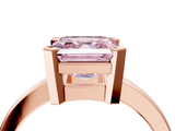 Rose gold Fancy Pink Asscher  Cut Solitaire Ring with Four-Prong Setting and Classic Band_21