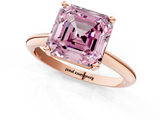 Rose gold Fancy Pink Asscher  Cut Solitaire Ring with Four-Prong Setting on a Classic Band_1