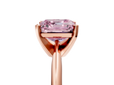 Rose gold Fancy Pink Asscher  Cut Solitaire Ring with Four-Prong Setting on a Classic Band_5