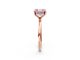 Rose gold Fancy Pink Asscher  Cut Solitaire Ring with Thin Band and Four-Prong Setting_19