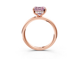 Rose gold Fancy Pink Asscher  Cut Solitaire Ring with Thin Band and Four-Prong Setting_20