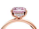 Rose gold Fancy Pink Asscher  Cut Solitaire Ring with Thin Band and Four-Prong Setting_21