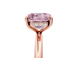 Rose gold Fancy Pink Asscher  Cut Solitaire Ring with Thin Band and Four-Prong Setting_22