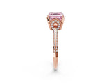 Rose gold Fancy Pink Asscher Cut Solitaire Split Shank Pave Diamond Engagement Ring with Four-Prong Setting_26