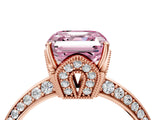 Rose gold Fancy Pink Asscher Cut Solitaire Split Shank Pave Diamond Engagement Ring with Four-Prong Setting_28