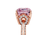 Rose gold Fancy Pink Asscher Cut Solitaire Split Shank Pave Diamond Engagement Ring with Four-Prong Setting_29