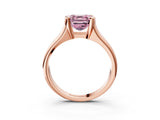 Rose gold Fancy Pink Asscher Cut Solitaire Tension Set Diamond Ring with Split Shank Band_3