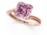Rose gold Fancy Pink Asscher  Cut Solitaire Twist Band Ring with Four-Prong Setting_18
