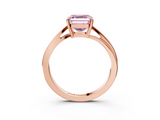 Rose gold Fancy Pink Asscher  Cut Solitaire Twist Band Ring with Four-Prong Setting_20