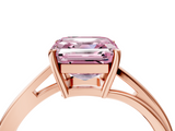 Rose gold Fancy Pink Asscher  Cut Solitaire Twist Band Ring with Four-Prong Setting_21