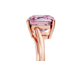 Rose gold Fancy Pink Asscher  Cut Solitaire Twist Band Ring with Four-Prong Setting_22