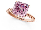 Rose gold Fancy Pink Asscher  Cut Solitaire Twisted Band with Four-Prong Setting_51
