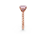 Rose gold Fancy Pink Asscher  Cut Solitaire Twisted Band with Four-Prong Setting_52