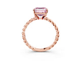 Rose gold Fancy Pink Asscher  Cut Solitaire Twisted Band with Four-Prong Setting_53
