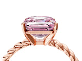 Rose gold Fancy Pink Asscher  Cut Solitaire Twisted Band with Four-Prong Setting_54