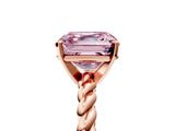 Rose gold Fancy Pink Asscher  Cut Solitaire Twisted Band with Four-Prong Setting_55