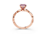 Rose gold Fancy Pink Asscher Cut Solitaire Twisted Pave Band with Four-Prong Setting_6