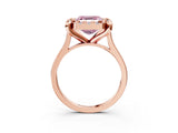 Rose gold Fancy Pink Asscher  Diamond Cluster Halo Solitaire with Four-Prong Setting_128