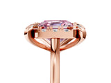 Rose gold Fancy Pink Asscher  Diamond Cluster Halo Solitaire with Four-Prong Setting_130