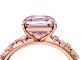 Rose gold Fancy Pink Asscher  Diamond Cluster Prong-Set Solitaire Ring_4
