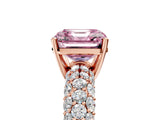 Rose gold Fancy Pink Asscher  Diamond Pavé Band Solitaire Ring with Four-Prong Setting_51