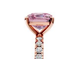 Rose gold Fancy Pink Asscher  Diamond Pavé Band Solitaire with Four-Prong Setting_5
