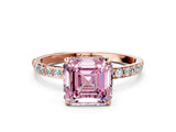 Rose gold Fancy Pink Asscher  Diamond Pavé Band with Six-Prong Setting_15