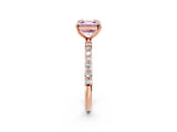 Rose gold Fancy Pink Asscher  Diamond Pavé Band with Six-Prong Setting_17