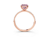 Rose gold Fancy Pink Asscher  Diamond Pavé Band with Six-Prong Setting_18