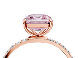 Rose gold Fancy Pink Asscher  Diamond Pavé Band with Six-Prong Setting_19