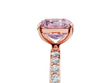Rose gold Fancy Pink Asscher  Diamond Pavé Band with Six-Prong Setting_20