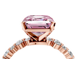 Rose gold Fancy Pink Asscher  Diamond Prong Set Engagement Ring with Pave Band_21