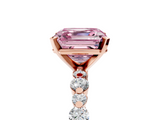 Rose gold Fancy Pink Asscher  Diamond Prong Set Engagement Ring with Pave Band_22