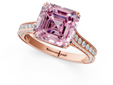 Rose gold Fancy Pink Asscher  Diamond Solitaire with Pave Band and Six-Prong Setting_55