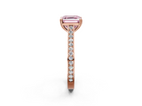 Rose gold Fancy Pink Asscher  Diamond Solitaire with Pave Band and Six-Prong Setting_56