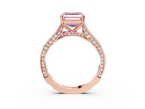 Rose gold Fancy Pink Asscher  Diamond Solitaire with Pave Band and Six-Prong Setting_57