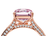 Rose gold Fancy Pink Asscher  Diamond Solitaire with Pave Band and Six-Prong Setting_58