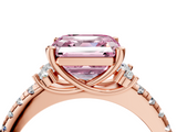 Rose gold Fancy Pink Asscher  Diamond Three-Stone Pave Band with Four-Prong Setting_21