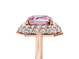Rose gold Fancy Pink Asscher  Halo Diamond Engagement Ring with Solitaire Band and Four-Prong Setting_22
