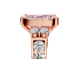 Rose gold Fancy Pink Asscher  Halo Diamond Engagement Ring with Split Shank and Four-Prong Setting 5