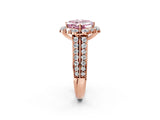Rose gold Fancy Pink Asscher  Halo Diamond Engagement Ring with Split Shank and Prong Setting_47