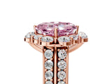 Rose gold Fancy Pink Asscher  Halo Diamond Engagement Ring with Split Shank and Prong Setting_50