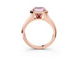 Rose gold Fancy Pink Asscher  Halo Diamond Ring with Cathedral Band and Four-Prong Setting_50