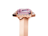 Rose gold Fancy Pink Asscher  Halo Diamond Ring with Cathedral Band and Four-Prong Setting_52