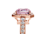 Rose gold Fancy Pink Asscher  Halo Pavé Diamond Engagement Ring with Bezel Setting_5