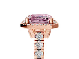 Rose gold Fancy Pink Asscher  Halo Pavé Diamond Engagement Ring with Four-Prong Setting_31