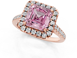 Rose gold Fancy Pink Asscher  Halo Pavé Diamond Engagement Ring with Four-Prong Setting_4