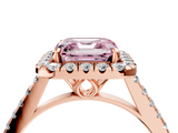 Rose gold Fancy Pink Asscher  Halo Pavé Diamond Engagement Ring with Four-Prong Setting_7