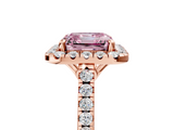 Rose gold Fancy Pink Asscher  Halo Pavé Diamond Engagement Ring with Four-Prong Setting_8