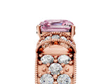 Rose gold Fancy Pink Asscher  Halo Pave Diamond Engagement Ring with Milgrain Detailing_51